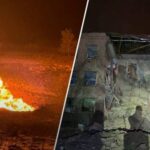 На Харківщині після атаки горить газопровід і поранені діти
