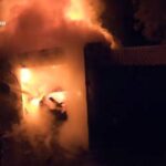 У Рівному вогонь знищив авто та пошкодив перекриття гаража (ВІДЕО)