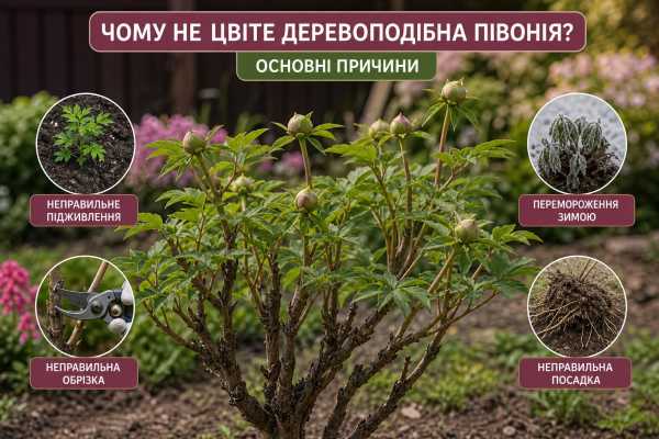 Деревоподібна півонія не цвіте — причини та що робити 7 Деревоподібна півонія не цвіте — причини та що робити 7