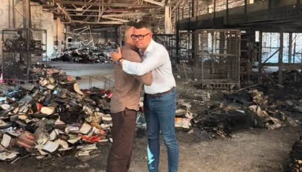 Міністр культури Литви відвідав зруйнований російськими військами склад книг у Харкові