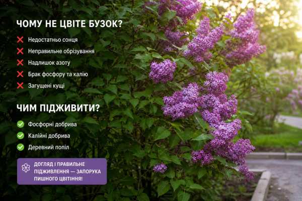 Чому бузок не дає квітів: причини, дії та практичні рекомендації