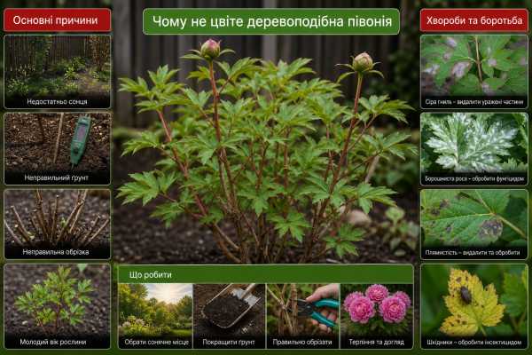 Деревоподібна півонія не цвіте — причини та що робити 10 Деревоподібна півонія не цвіте — причини та що робити 10